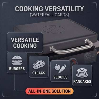 17" Portable Outdoor Griddle with Hood,Carry Bag & Tool Kit – Cook Anywhere, Anytime