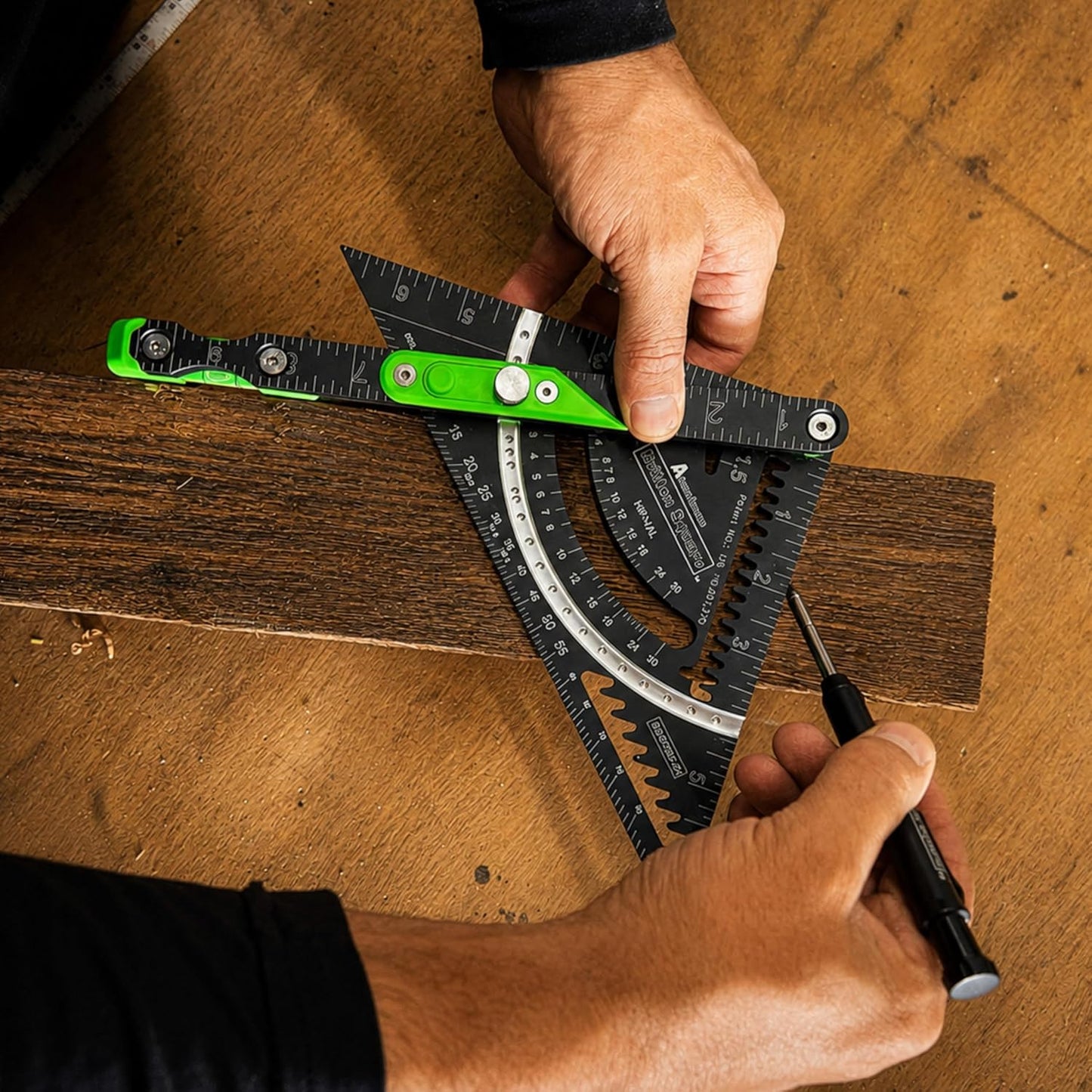 7'' Britton Square-Black/Green-Rafter Square