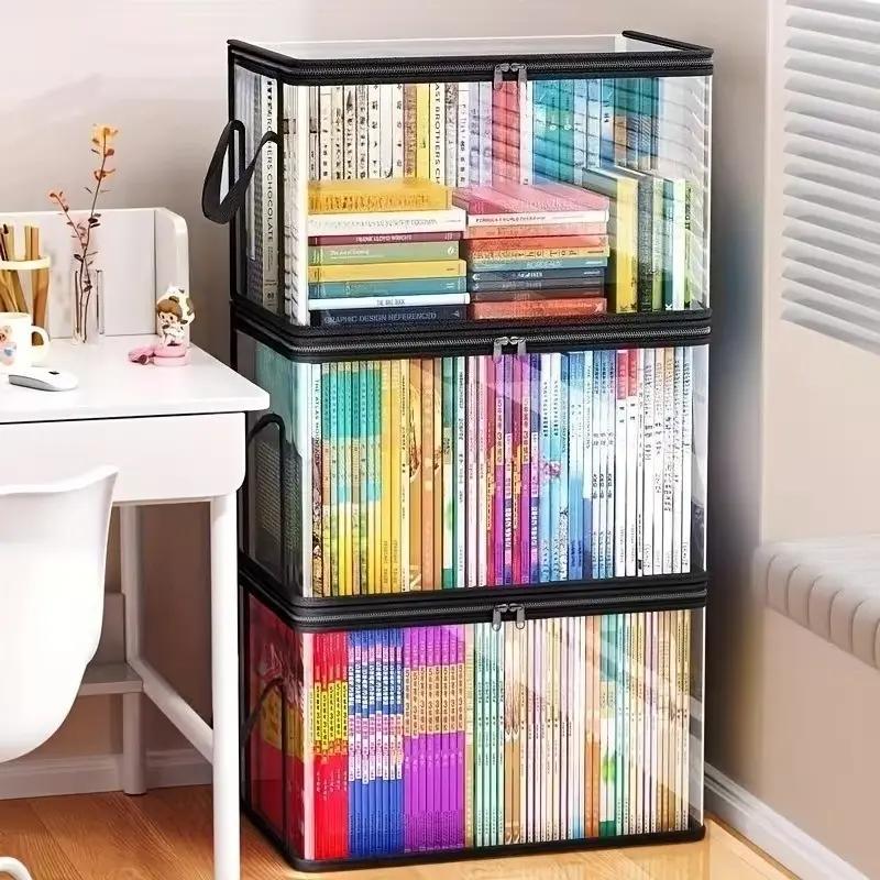 Large Clear Thick Plastic Storage Box with Hinged Lid, Heavy-Duty Durable High Capacity Organizer, Perfect for Home, Camping, Travel, Attic and Moving