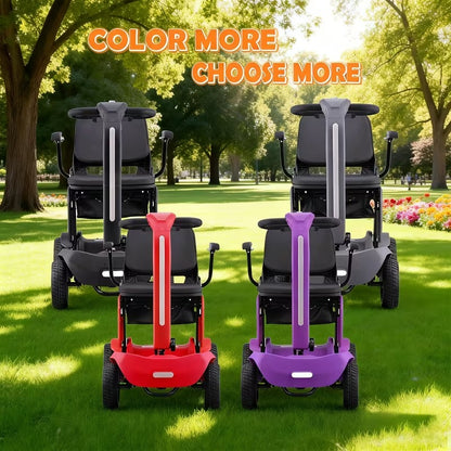 Lightweight Foldable 4-Wheel Mobility Scooter for Seniors – 14 Miles Long Range Electric Scooter with 300W Motor & Lithium Battery