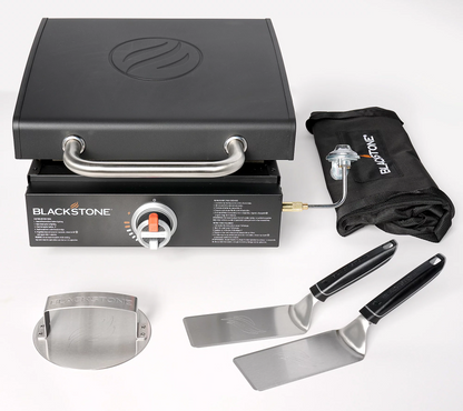 17" Portable Outdoor Griddle with Hood,Carry Bag & Tool Kit – Cook Anywhere, Anytime